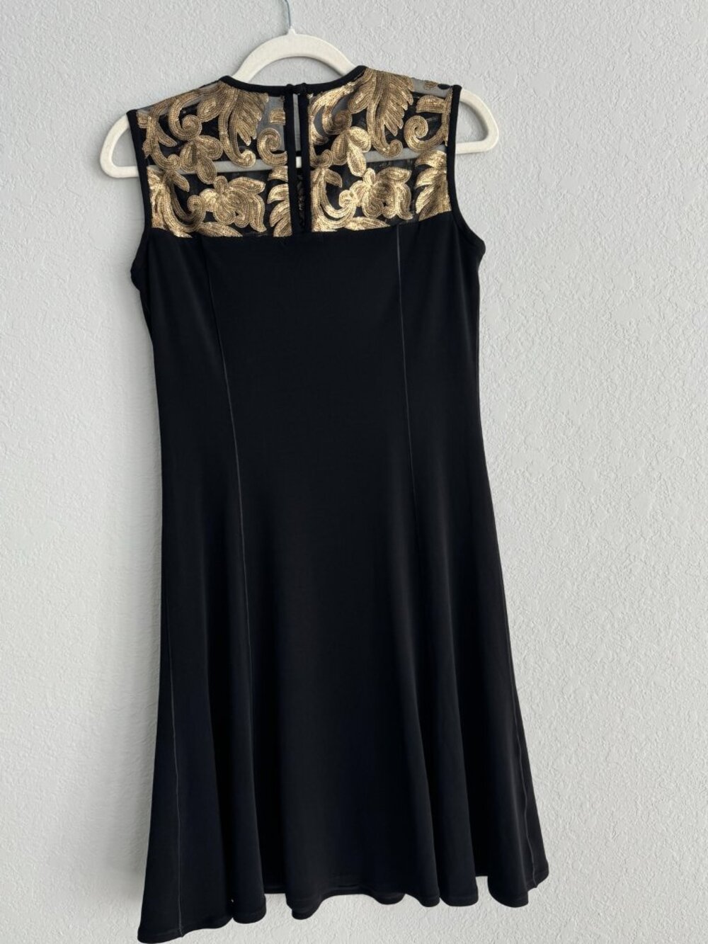Eva Varro Black Gold Sequin Cocktail Dress Size M NWT Made in USA - Picture 5 of 9